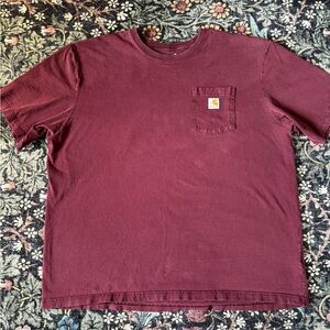 Carhartt Men's Burgundy Short Sleeve Pocket Tee